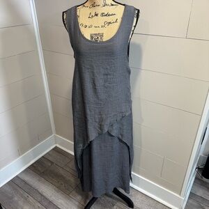Women’s Asymmetrical Sleeveless Dress - Slate Gray